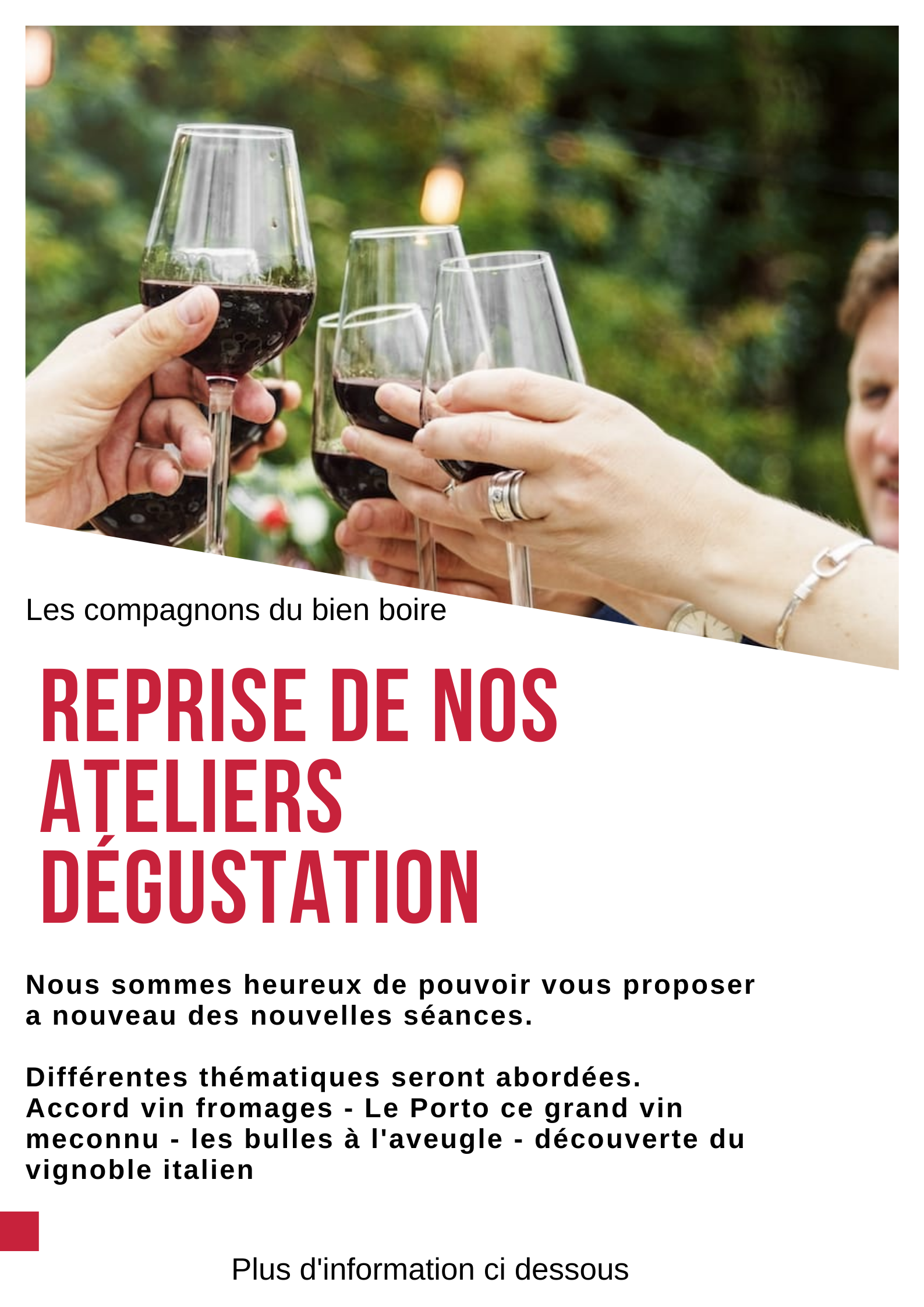 You are currently viewing Reprise de nos ateliers « dégustation »