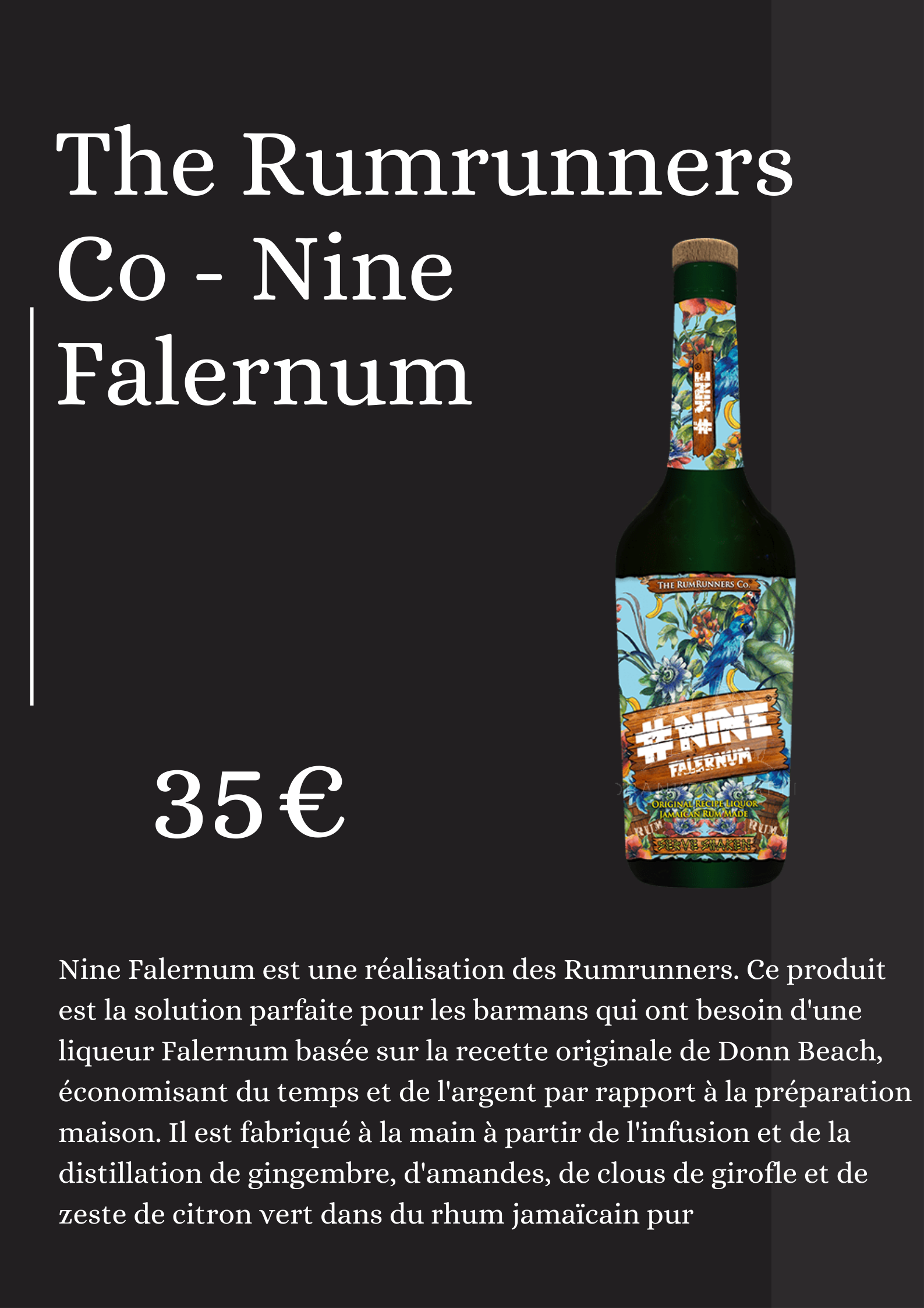 You are currently viewing The Rumrunners Co – Nine Falernum